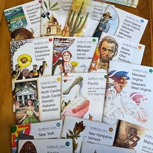 1978 National Geographic Close Up USA State Maps Educational Learning Box Set